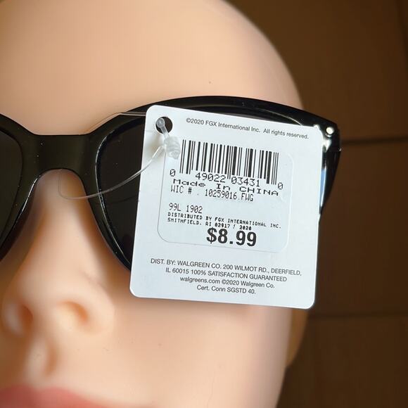 Square Club Sunglasses Black 100% UVA UVB Protection - Picture 5 of 8